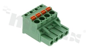 Listwa zaciskowa rozłączalna; w rastrze 5.08mm; 4-torowa; żeńska; na przewód 2.50mm2 (26-12AWG); kątowa; z zaciskiem sprężynowym; styki z fosforobrązu; stalowa klatka; UL 300/10A TUV 320/20A