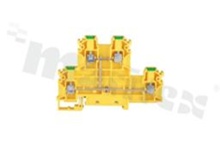 Installation terminal block; 2-level; 4-contacts; for wire 0,5-4mm2; screw terminal; Din rail; 1000v/32A