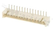 Header for PCB; pitch 1.25mm; 15-contacts; THT; male; side entry; 125V/1A