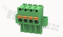 Pluggable terminal block; 5.00mm pitch; 4-ways; female; for wire 2.50mm2 (26-12AWG); R/A; with fixing screw; p.bronze contacts; spring clamp; brass cage; UL 300/10A TUV 320/20A