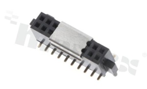 Female header, pitch 1.27mm; 2x10 contacts, SMD; straight; double ro wwith pegs, T&R, pick&&place pad
