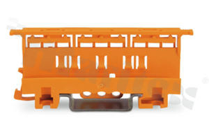 Adapter; do złączek 6mm2; montaż śrubowy na szynie TS 35, pomarańczowy