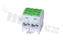 DIN rail terminal block; branch distribution block;green; single-pole; 2x35mm2; Al/Cu; 1000V AC/DC; 428A