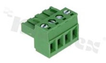 Pluggable terminal block; 5.08mm pitch; 4-ways; female; for wire 2.50mm2(28-12AWG); wire insertion direction same as plug-in direction; p.bronze contacts; brass cage; UL 300V/15A