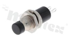 Przełącznik przyciskowy; 1-pozycyjny; 7mm; konektory; przycisk czarny; 3A/125V