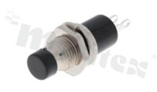 Przełącznik przyciskowy; 1-pozycyjny; 7mm; konektory; przycisk czarny; 3A/125V