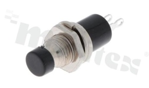 Przełącznik przyciskowy; 1-pozycyjny; 7mm; konektory; przycisk czarny; 3A/125V