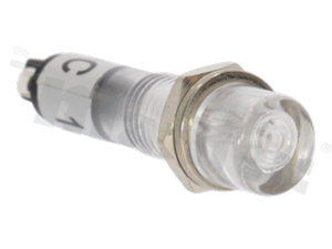 Lampka sygnalizacyjna neonowa; 8mm; terminale do lutowania; plastik; podświetlenie białe; 12V