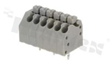 Listwa zaciskowa do PCB; w rastrze 3.50mm; 6-torowa; skośne wejście przewodu; na przewód 0.20-1.00mm2 (28-18AWG); ze stykiem sprężynowym; czarna; UL 300V/10A, TUV 250V/10.5A