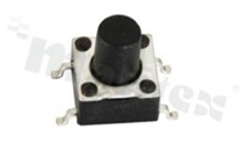 Przełącznik Tact Switch; SMD; wymiary korpusu 6.0x6.0; h=8.0mm; pionowy; o sile nacisku 160gf; przycisk okrągły