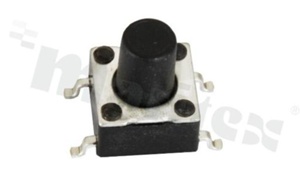 Tact Switch; SMD; dimensions 6.0x6.0; h=9.5mm; vertical; operating force 250gf; button: round