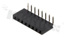 Listwa stykowa do PCB; w rastrze 2.54mm; 1x8 styków; montaż: THT; żeńska; kątowa; jednorzędowe
