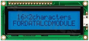 Display LCM; LCD character; 16x2 chars; FSTN positive; blue LED; view 06:00; 5.0 V; additional font English-Japanese;