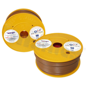 Przewód pojedynczy LGY/H05V-K; z wielodrutową miedzianą żyłą; brązowy; przekrój 2.50mm2; AWG 14; 500V; -40+105 st.C; 50m.