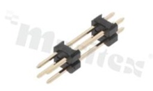 Pin Header; pitch 2.54mm; 2x2 pins; assembly: THT; male; straight; double row 2-level; 6.0/13.5/3.0mm
