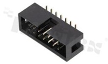 Full shrouded header for PCB; pitch 2.54mm; 14-contacts; SMD; male; top entry