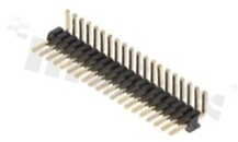 Listwa stykowa do PCB; w rastrze 1.27mm; 1x20 styków; montaż: THT; męska; kątowa; jednorzędowe