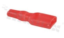 Osłonka do konektora płaskiego 6.3; na przewód OD=3.5mm L=24mm W=6.5mm; czerwona