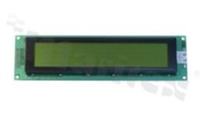 Display LCM; LCD character; 40x4 chars; STN Y/G; no backlight; 3V supply; view 6:00; screen 66x16 mm ; extra Cyrilic fonts
