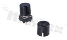 Tact Switch Cap; dimensions O6.45mm; h=6.0mm; black; for round button 2,4x2,4mm