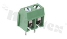PCB terminal block; pitch 5.00mm; 2-ways; vertical; wire range 1.5mm2 (AWG 22-14); with screws for a flat screwdriver; brass cage; green color; UL 300V/15A, TUV 250V/17.5A