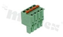 Pluggable terminal block; 5.00mm pitch; 4-ways; female; for wire 2.50mm2 (26-12AWG); wire insertion direction same as plug-in direction; p.bronze contacts; spring clamp; brass cage; UL 300/10A TUV 320/20A