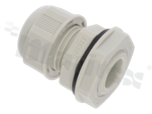 Dławnica kablowa PG9; nylonowa; PG9 2-6mm; szara;flat O-ring;z nakrętką; na klucz 19