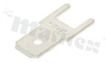 Konektor płaski; męski; 4.8mm; 0.5mm; do PCB; mosiężny; cynowany