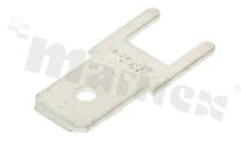 Flat connector; female; 4.8mm; 0.5mm; for PCB; brass