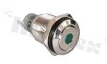 Push button switch; monostable; 16mm; solder terminals; stainless steel; dot green illumination; IP67