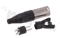 Connector: XLR; AC; plug; male; 15A; 133V; PIN: 3; 14AWG; 3-6.5mm; straight; IP40