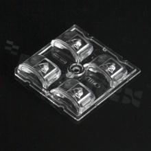 Soczewka do diod LED high power; kąt rozsyłu: asymetryczny ; ilość diod: 4; rozmiar: 50x50mm; wysokość: 7.8mm; rodzaj materiału: PC; sposób mocowania: kołek; śruby
