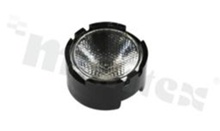 Lens for LED high power; angle: 58 degrees ; Number of LEDs: 1; Dimensions: round 11.8mm; Height: 6.65mm; material: PMMA; Fastening: frame