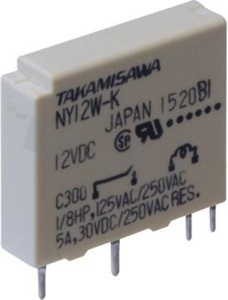 Przekaźnik miniaturowy <b>5A</b>, napięcie cewki, <b> 24VDC</b>, pojedynczy styk zwierny (<b>1A</b>), 5A/30V DC, 5A/250VAC