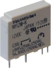 Miniature Relay 5A, coil voltage 24V DC, make contact (1A), 5A/30V DC, 5A/250V AC