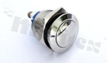 Push button switch; monostable; 19mm; screw terminals; stainless steel; IP65