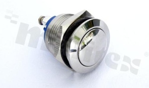 Push button switch; monostable; 19mm; screw terminals; stainless steel; IP65