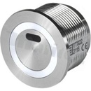 Anti-vandal touchless switch; momentary; NO; O22mm; potential-free OptoMOS; 200mm, 4x26AWG leads; RG ring illumination; anti-rotation; stainless steel; IP67 front; IK06; 5-28VDC supply; 100mA, 42VAC/60VDC, 1W