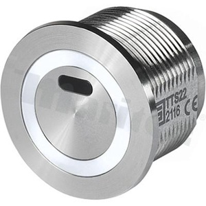 Anti-vandal touchless switch; momentary; NO; O22mm; potential-free OptoMOS; 200mm, 4x26AWG leads; RG ring illumination; anti-rotation; stainless steel; IP67 front; IK06; 5-28VDC supply; 100mA, 42VAC/60VDC, 1W