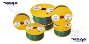 Przewód pojedynczy LGY/H05V-K; z wielodrutową miedzianą żyłą; zielony/fioletowy; przekrój 1.00mm2; AWG 17; 500V; -40+105 st.C; 100m.