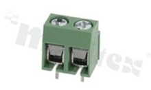 Listwa zaciskowa do PCB; w rastrze 5.00mm; 2-torowa; pionowa; na przewód 1.5mm2; ze śrubami na wkrętak krzyżakowy; klatka mosiężna; zielona; UL 300V/10A TUV 250V/18A