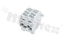 DIN rail terminal block; branch distribution block;grey; single-pole; 2x25mm2; Al/Cu; 1000V AC/DC; 328A