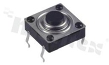 Przełącznik Tact Switch; THT; wymiary korpusu: 10.0x10.0; h=5.00mm; wodoszczelny; o sile nacisku 160gf; przycisk okrągły