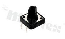 Przełącznik Tact Switch; THT; wymiary korpusu 12.0x12.0; h=12mm; pionowy; o sile nacisku 180gf; przycisk okrągły