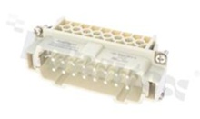Wkład męski Heavy-Mate seria E; 16-stykowy(16+PE); rozmiar: E16; 19A; 500V; kabel 0.5-4mm2; styki srebrzone; skręcane