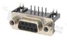 Female D-Sub Connector; 9-contacts; right angle
