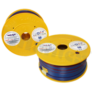 Single wire LGY/H05V-K; with copper multi-strand; red/blue; cross section 2.50mm2; AWG 14; 500V; -40+105 deg.C; 50m.