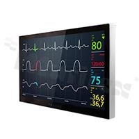 Monitor medyczny 27"; IEC60601;16:9; typ dotyku: PCAP; 1.07B kolorów; 3840x2160; jasność 300nitów (700nitów Option); kontrast 1000:1; kąt widzenia 178/178;2xHDMI;DP;RS232; temp. pracy: 0+35 st.C; zasilanie 12V DC; VESA