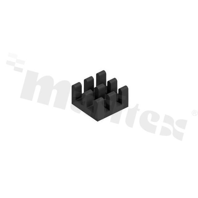 Radiator; wytłaczany; czarny; 10x10x10mm; aluminium.