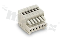 Listwa zaciskowa rozłączalna; w rastrze 2.50mm; 4-torowa; żeńska; na przewód 0.50mm2 (28-20AWG); kierunek wtykania równoległy do osi przewodów; UL: 150V/4A